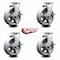 Service Caster 6 Inch V-Groove Semi Steel Swivel Caster Set with Roller Bearings and Brakes SCC SCC-20S620-VGR-TLB-4 - alternate 4